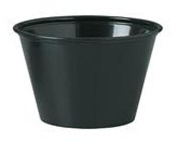 4 OZ BLACK PLASTIC SOUFFLE CUPS 2500CT