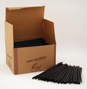 5" COCKTAIL SIPPER STICK SOLID BLACK 2000CT