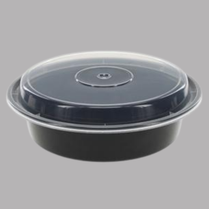 16 OZ ROUND MICROWAVEABLE CONTAINERS COMBO PACK BLACK 718WHMB 150CT